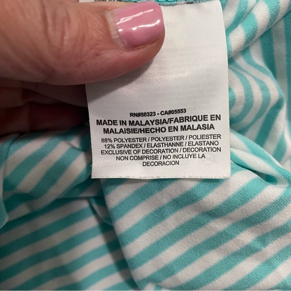 Nike Dri-Fit Running 1/4 zip, Teal White Stripes Size Small - Picture 10 of 11